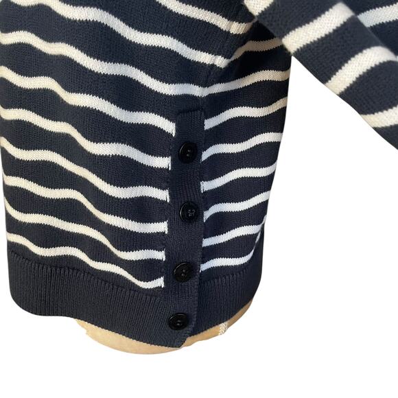 Saint James L'atelier Les Mathes Navy Striped Sweater Nautical Size Small 34 - Picture 11 of 16